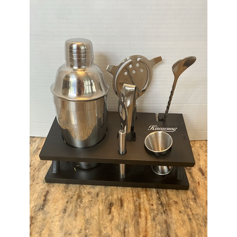 KITESSENSU Cocktail Shaker Set Bartender Kit with Stand | Bar Set Drink Mixer